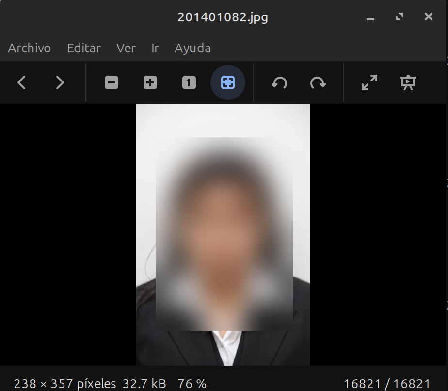 Ejemplo censurado de fotografía expuesta